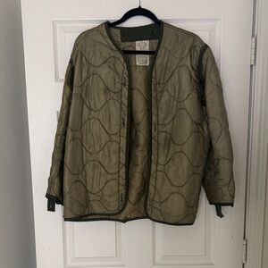Olive Green Quilted Liner Jacket - Women